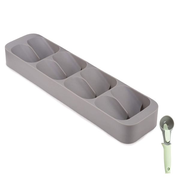 Grey Compact Cutlery Organizer &amp; Ice-Cream Scoop