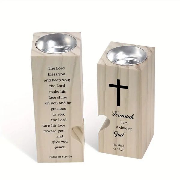 Double Candle Holder With Heart And Inspiring Verses
