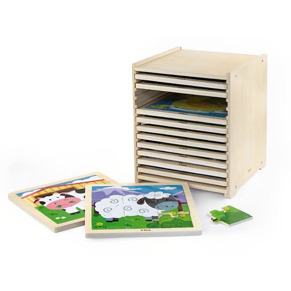 Set of 12-9 Piece Puzzle with Storage