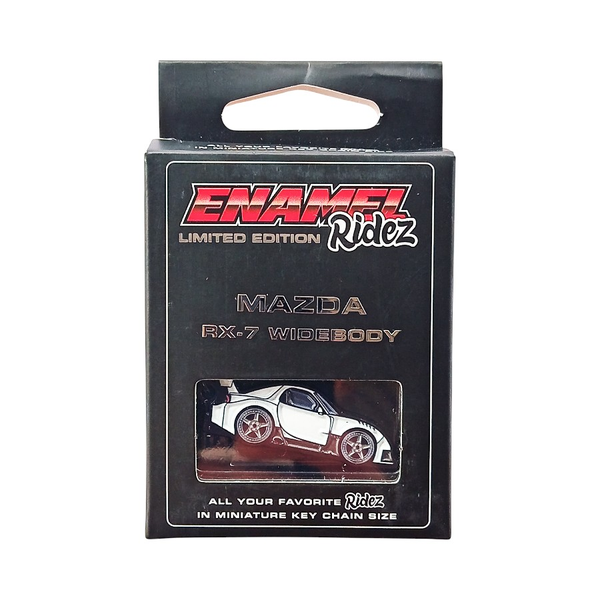 Mazda RX-7 Widebody White - Die-Cast Enamel Keychain