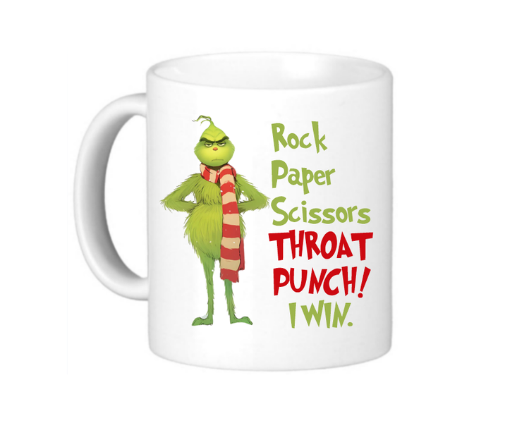Grinch Throat Punch I Win Coffee Mug - Double Sided Print
