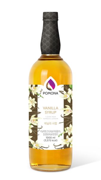 Vanilla Flavoured Syrup 1000ml For Coffees, Lattes &amp; Iced Lattes - Pomona