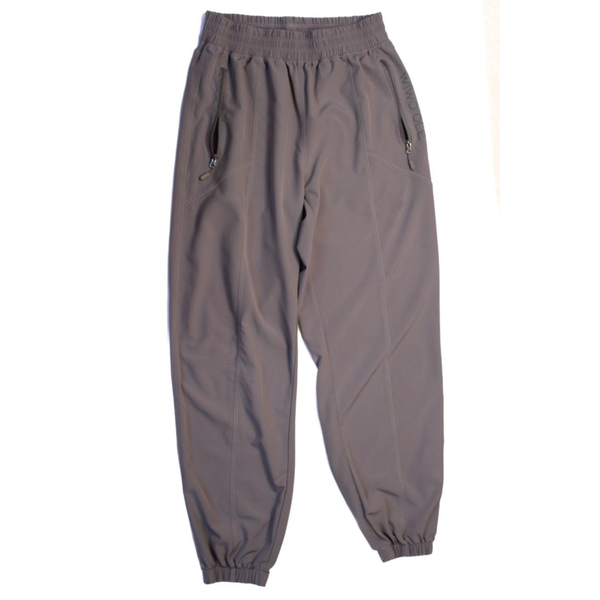 Women's Casual Training Pants with Elastic Waist and Zipper