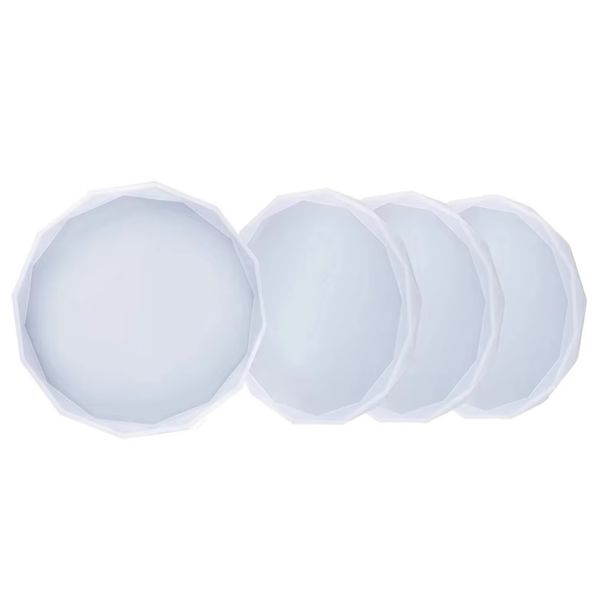 Craft DIY Silicone Epoxy Resin Coaster Casting Moulds 13cm - Set of 4