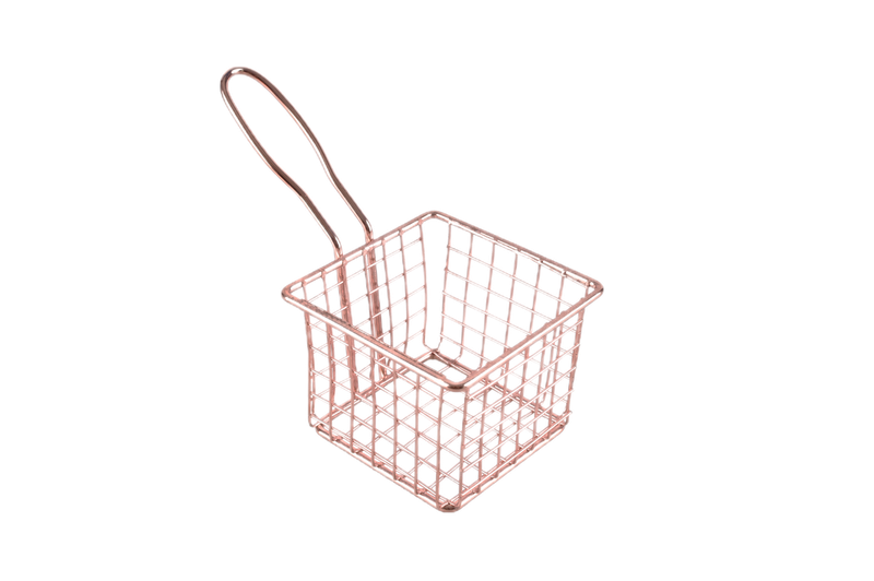 Royal Homeware Square Chip Basket- Rose Gold