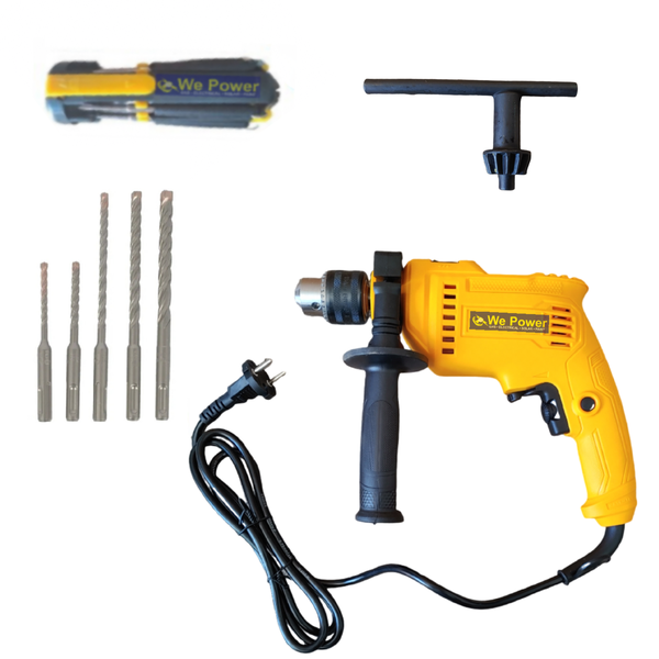 Drill Impact Drill 680W, 5 PCS Hammer Drill Bit Set &amp; Screwdriver Set