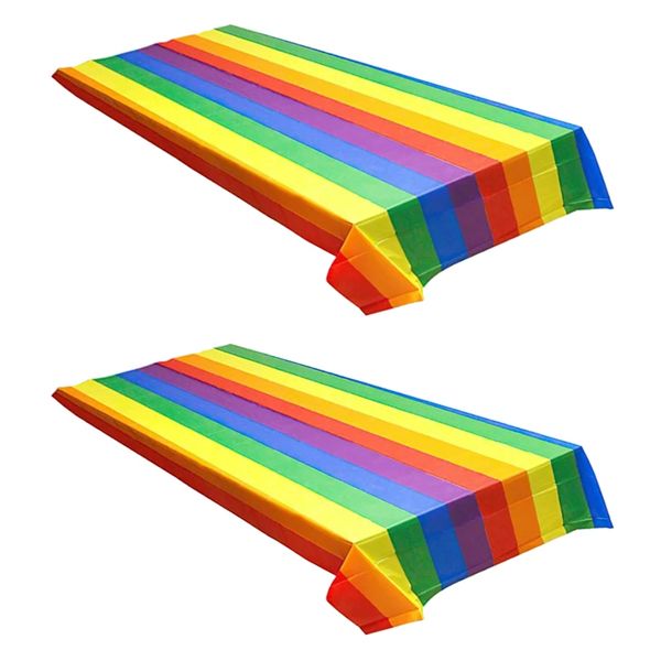Decor Party Waterproof Rainbow Reusable Dining Table Cloth Set of 2 - 137cm