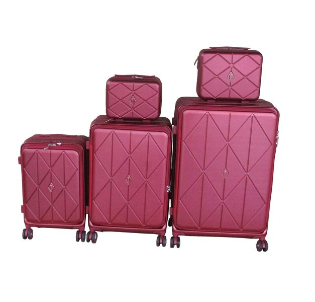 Burgundy Hardshell Luggage Set with Spinner Wheels and TSA Locks - 5-Piece
