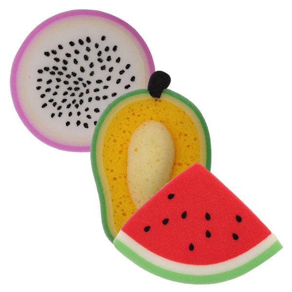 3 Pieces Cute Fruit Shaped Bath Sponge - Set A