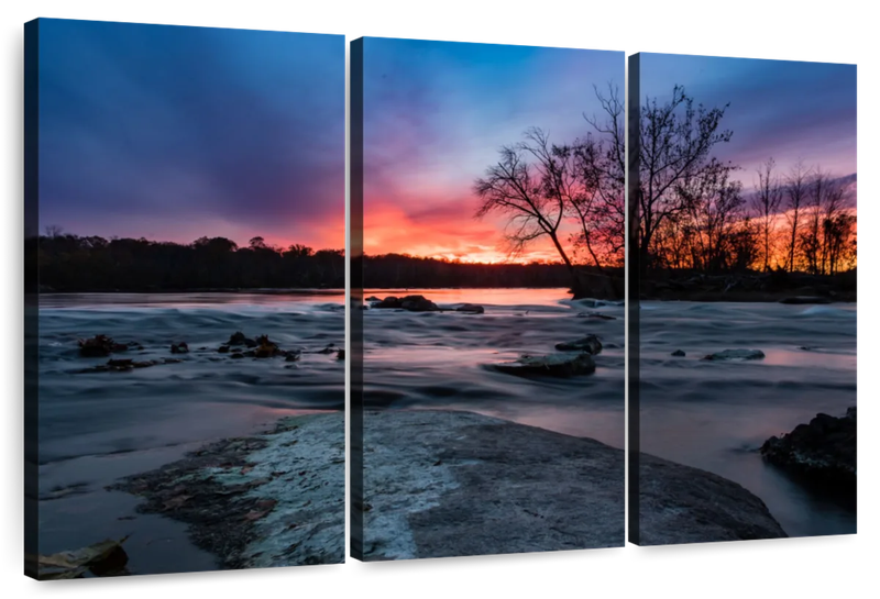 Canvas Art - Sunset At Bellis 3 Piece Canvas Wall Art Living Bedroom Decor