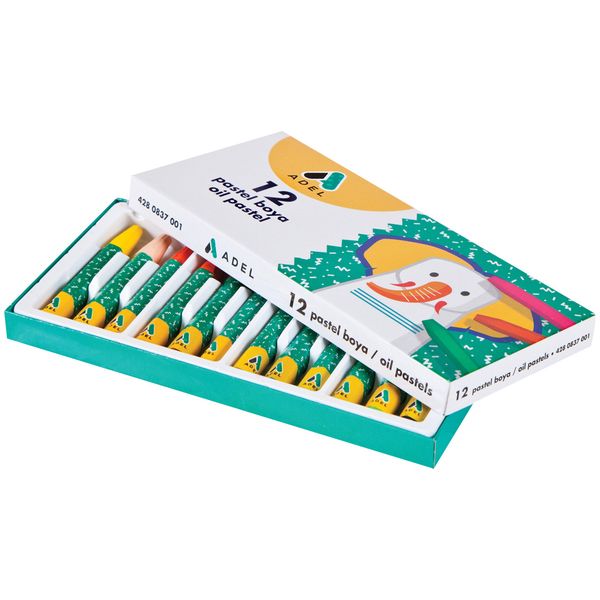 Oil Pastels, Hexagonal, 12 Colours (Pack of 10)