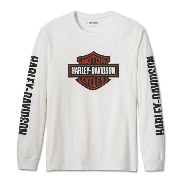 Men's Bar &amp; Shield Long Sleeve Tee - White