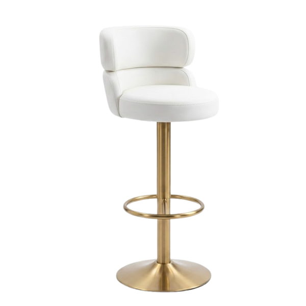 Modern Velvet Swivel Bar Chair with Gold Pedestal Base - BY-10