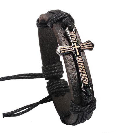 Cross Bracelet-Black- BA-1027-BK Image