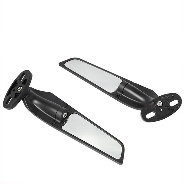 2 Pieces Modified Motorcycle Wing Adjustable Rotating Side Rearview Mirrors