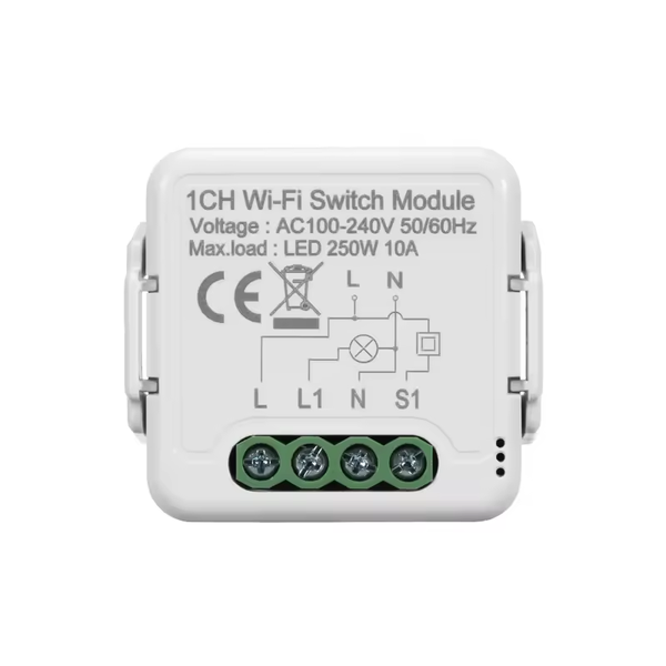 Smart WiFi Light Switch Module 10A - Alexa &amp; Google Compatible