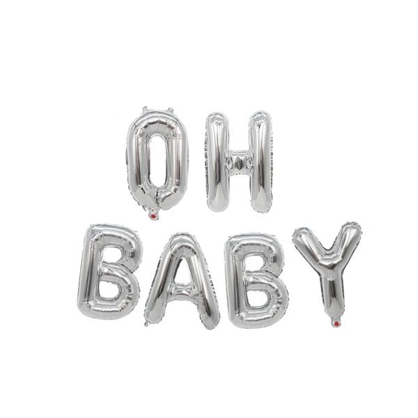 Silver Oh Baby Helium Balloon Bouquet