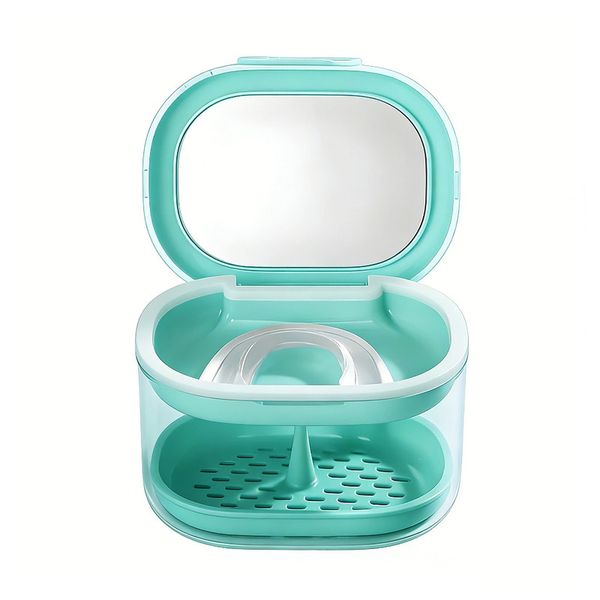 Braces Storage Box With Built-In Mirror And Leak-Proof Design