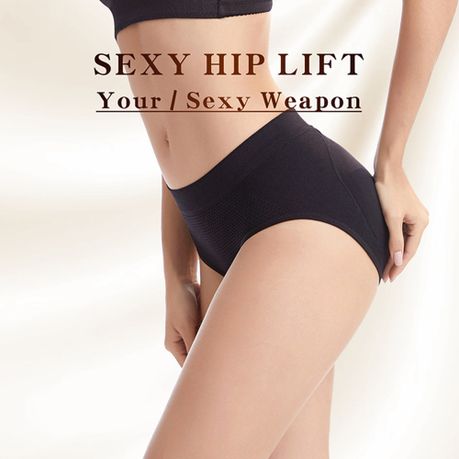 Body Wrap Pants Shapewear Breathable Sponge Cushion Hip Lift Pants High  Waisted Belly Pants Panties for Women (Black, XXL)