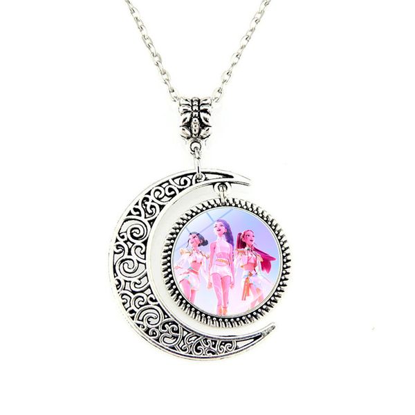 Demon Hunters Unique Moon Charm Necklace With Anime Design
