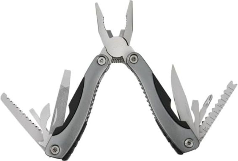 15-in-1 Folding Multi-Piece Pliers - Gray Pocket Tool