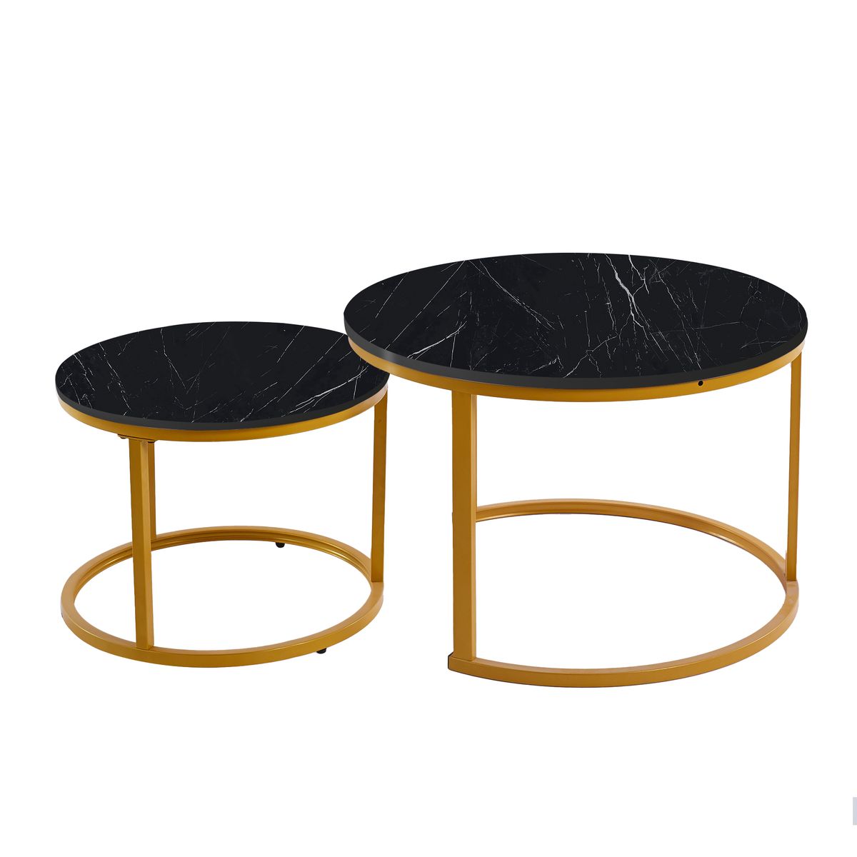 Nesting Coffee Table - Center Desk/Side End Tables for Office/Living Room - Set of 2