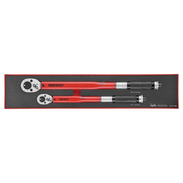 TengTools - 2 Piece Torque Wrench Set in EVA Covering 20-210NM - TEX1238