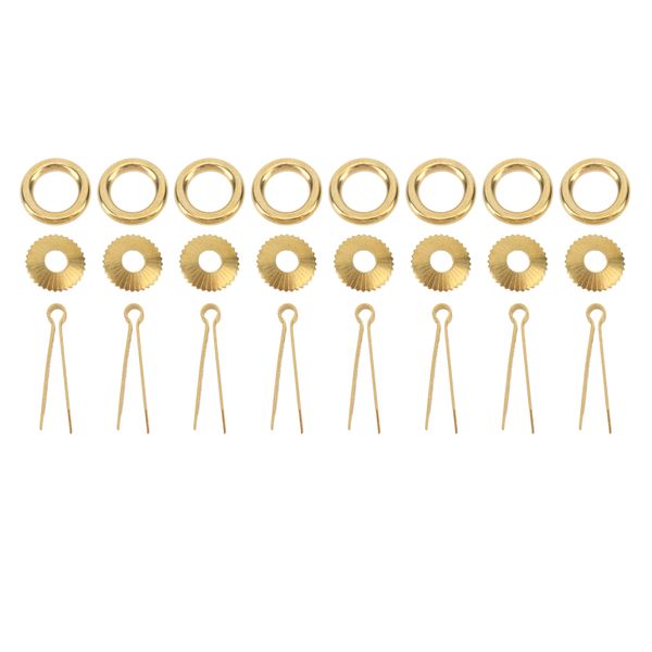 8-Piece Antique Brass Ring Pulls for Vintage Cupboards and Drawers