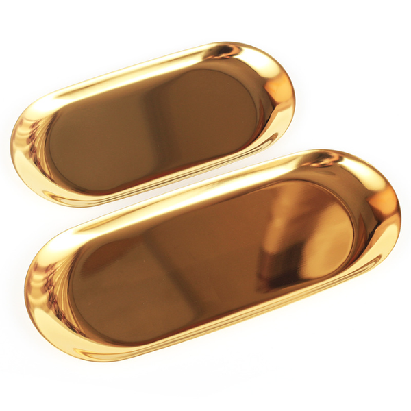 Mini Stainless-Steel Gold Decorative Organizer Tray