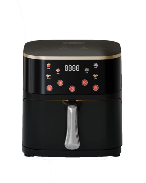 Omega 1400W 10L Extra-Large Capacity One-Touch LCD Panel Black Air Fryer