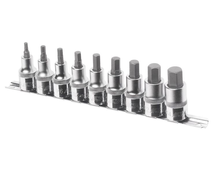 9 Piece Hex Socket Bit Set 1/2 Drive