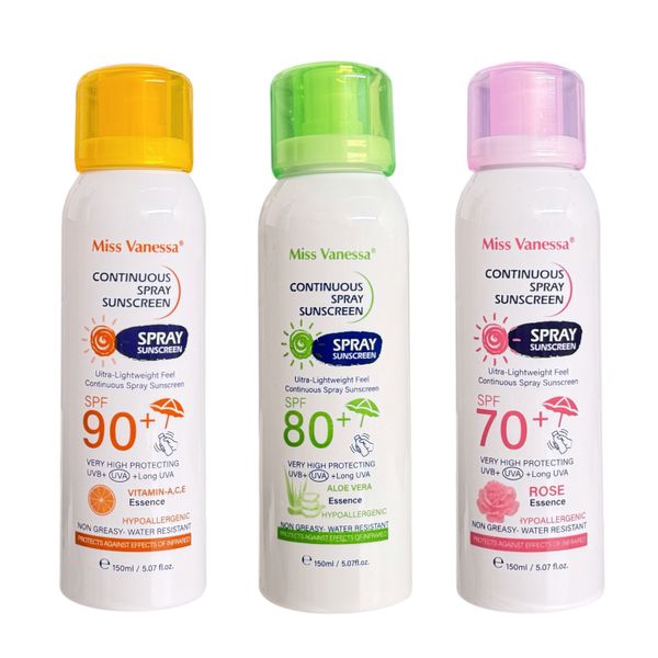 Miss Vanessa VitaminC &amp; Rose &amp;Aloe Vera Continuous Spray Sunscreen SPF 90+