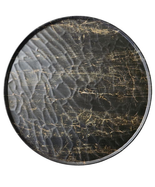 Pizza Plate Melamine 35cm Wavy Hybrid Wooden Blackwood-Crockery Centre