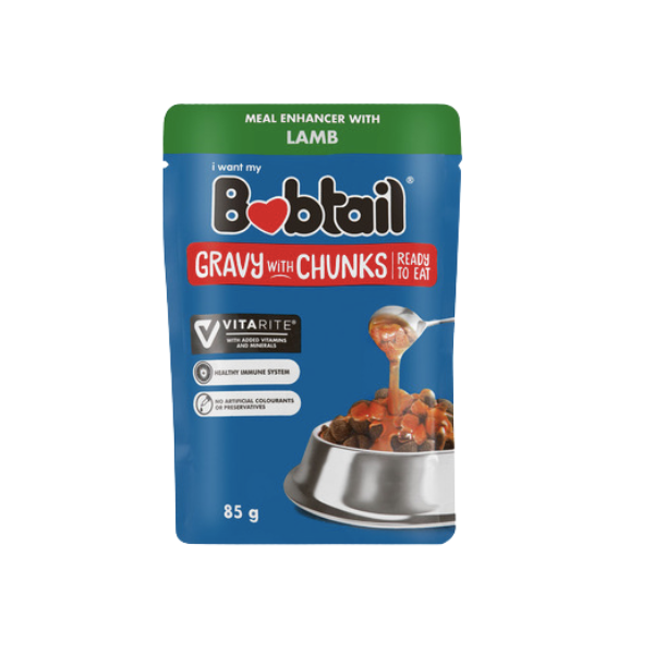 Bobtail- Lamb Flavour Gravy With Chunks Meal Enhancer 85g x 36