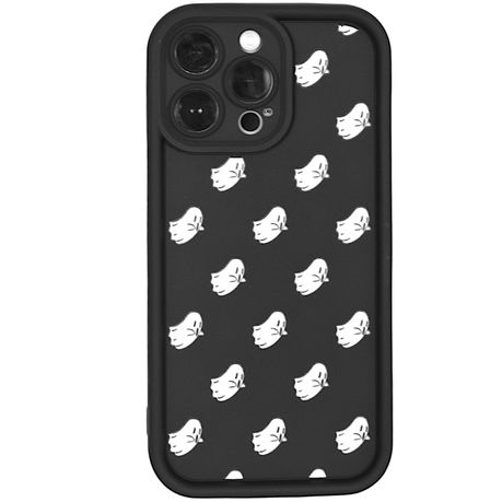 Phone Case with Little Ghosts -and Pro Cam Compatible with Iphone 14 Pro Max - Black Image