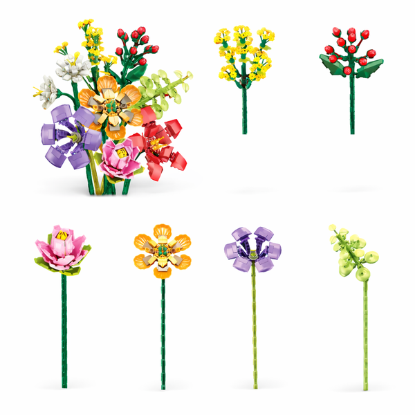 Building Block Flower Bouquet Set - Green