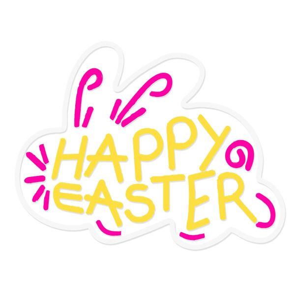 Happy Easter Neon Signs for Wall Decor, Bunny Light Up Sign Decor