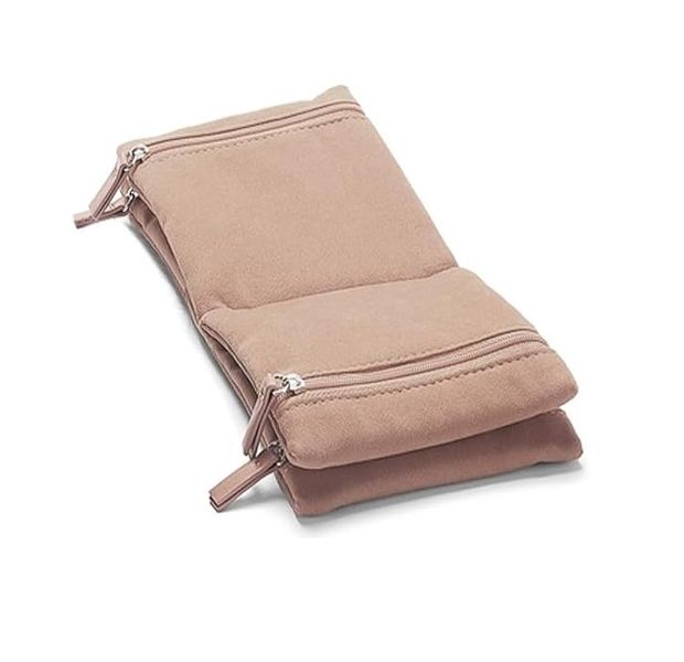 Jewelry Organizer Bag with Zipper - Foldable Jewelry Display Pouch