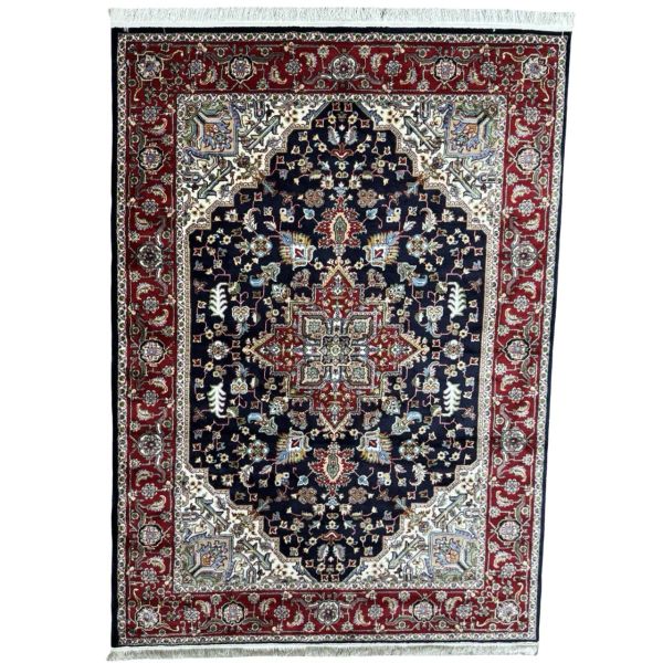 Navy,Red Persian Heriz Machine-Woven Large Carpet,Area Rug