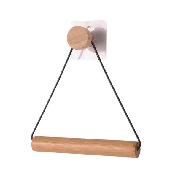 Vintage Wall Mount Bamboo Toilet Paper Hand Towel Holder Dispenser Rack