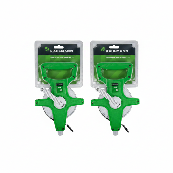 Kaufmann Fiberglass Tape Measure 20m - Durable &amp; Lightweight - 2 Pack