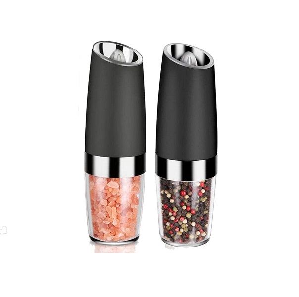 Electric Gravity Salt And Pepper Grinder Mill - 2 Pieces Set