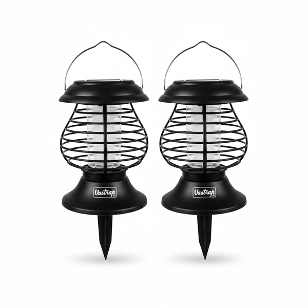 Vastrap Solar Insect Killer Lamp - 18cm Outdoor UV Trap - 2 Pack