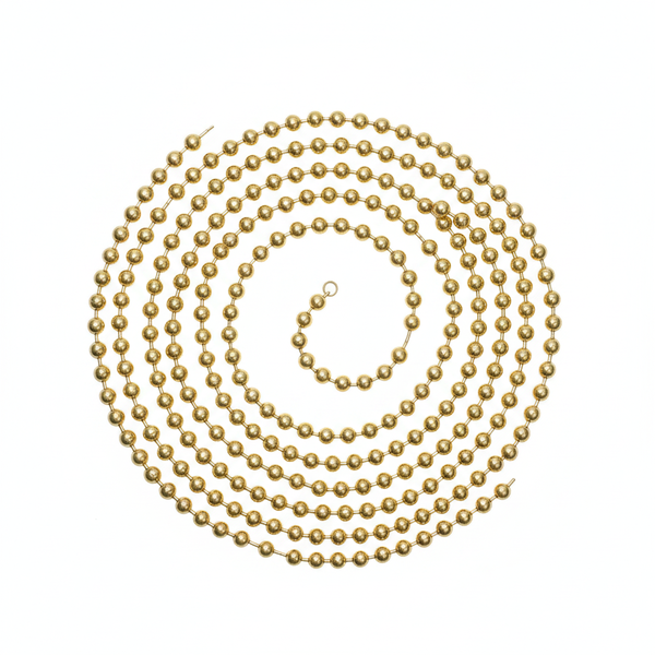 KRAFFT Polished Brass Ball Chain 3.2mm x 150m for Jewelry &amp; Crafts