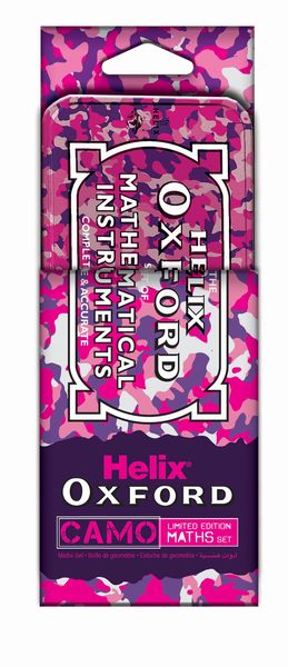 Helix Oxford Math Set 10Pc - Camo Pink