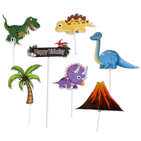 Dinosaur cake toppers 7 piece