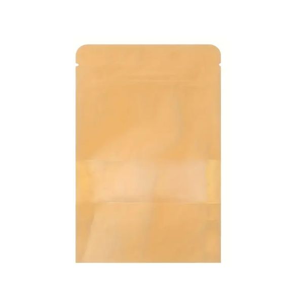Food Grade Kraft Paper Bags with Clear Window - 18 x 26cm - 100 Pieces