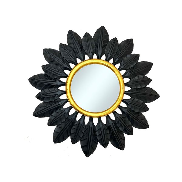 Catalina Round Mirror - Black and Gold