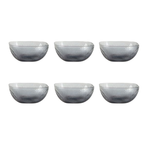 6 Piece Retro-Inspired Designer Glass Bowl Set