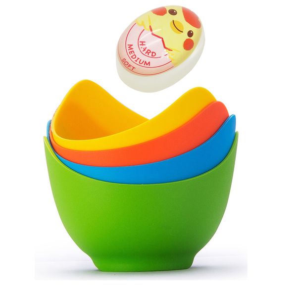 Food Grade Silicone Egg PoacherSilicone Egg Poacher Set with Egg Timer.